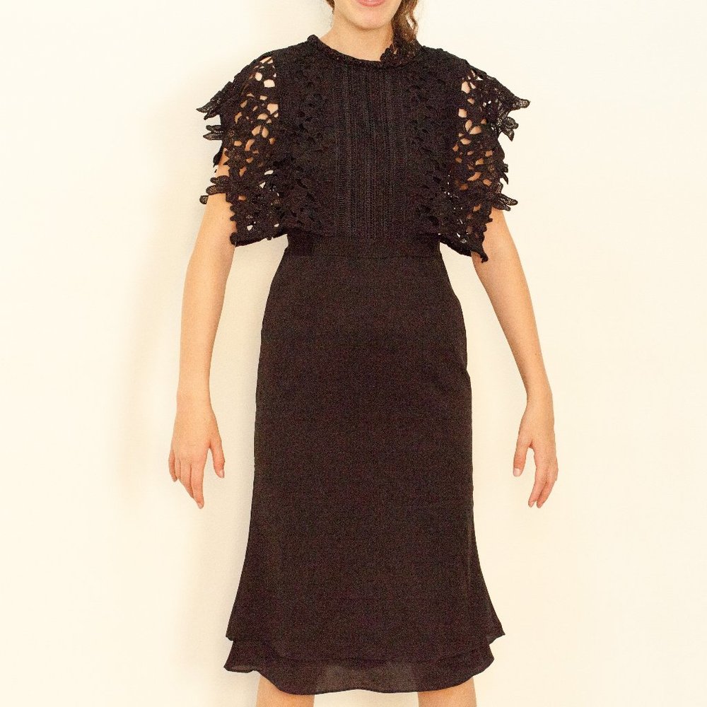 New Aiden Black Evening Lace Dress